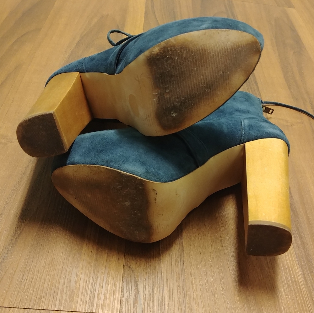 Steve Madden Genuine leather teal platform booties - Picture 6 of 8